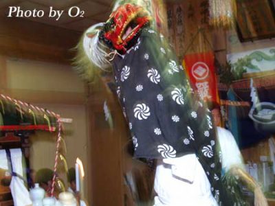 江差町　厳島神社　神楽舞　獅子舞　2006