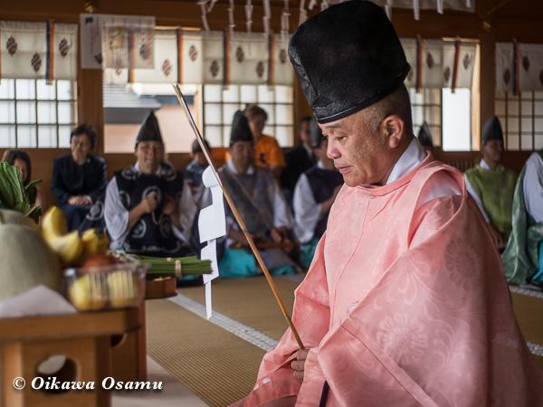 鹿部稲荷神社　2013本祭　鎮釜湯立式