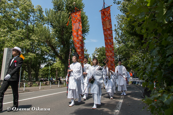 平成29年　北海道神宮例祭　渡御祭　中島公園　ポプラ並木　行列