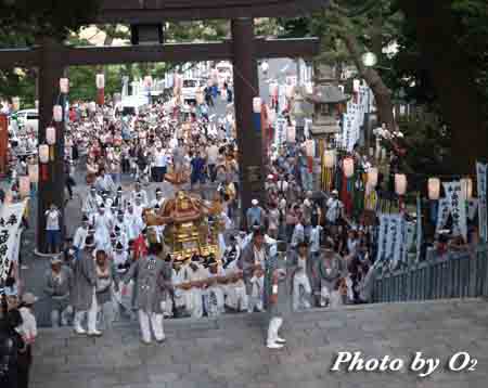 函館市　函館八幡宮　渡御祭　大神輿石段かけのぼり