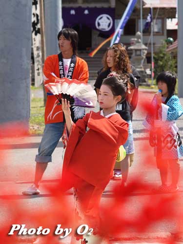 せたな町　事比羅神社　渡御際　踊り　山車