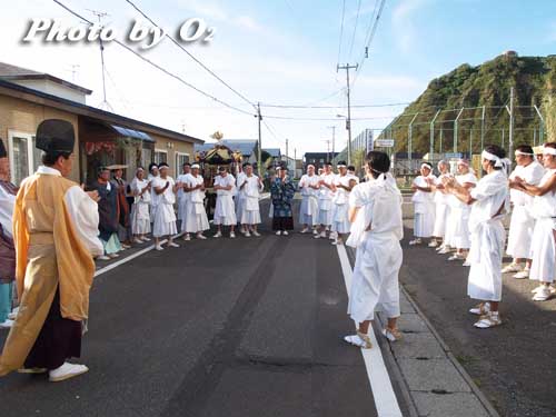 せたな町　事比羅神社　渡御際　神社行列　神輿